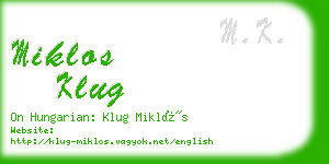 miklos klug business card